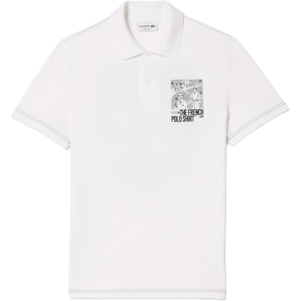 Мужское поло LACOSTE Printed Polo (белое)