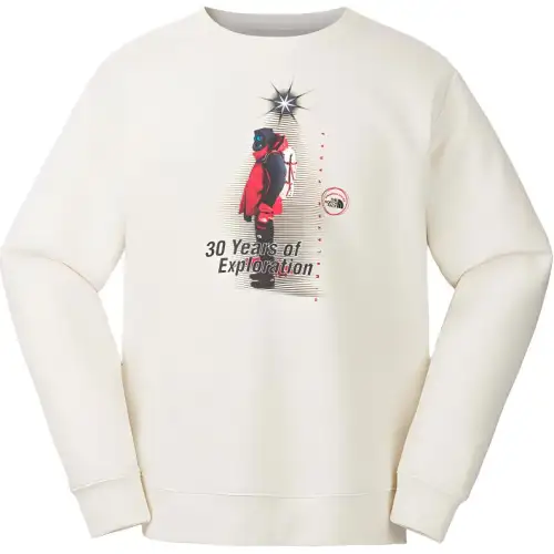 THE NORTH FACE Urban Exploration FW24 Crew Neck Print Long Sleeved Fleece Lined Sweatshirt Men's Dune White
