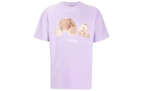 PALM ANGELS T Shirts Men's Purple Crew Neck Moderate Straight Fit