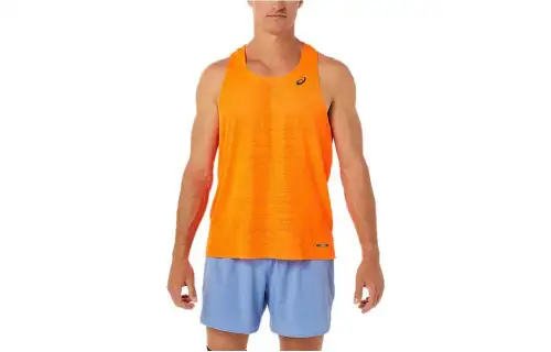 ASICS Actibreeze Tank Tops Men's Orange Crew Neck Moderate Straight Fit