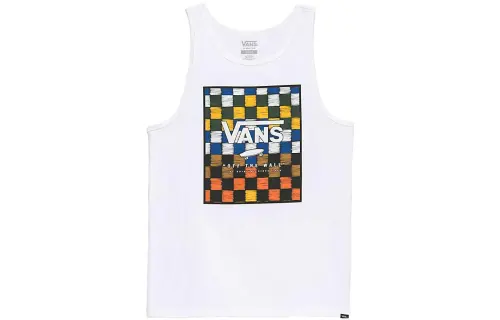 Vans Tank Tops Unisex White Crew Neck Moderate Straight Fit