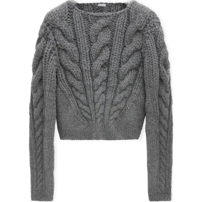 LOEWE Sweaters Men's Gray Crew Neck Moderate Other