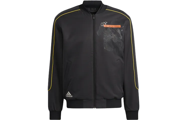 Adidas Jackets Men's Black Baseball Collar Moderate Other