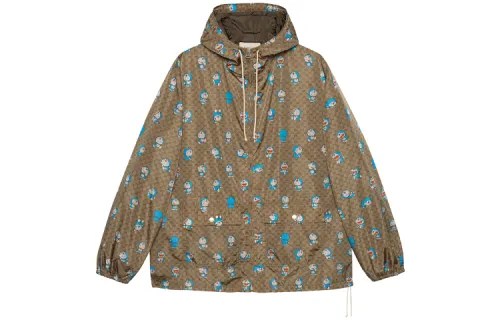 GUCCI x Doraemon Collaboration SS21 Hooded Jackets & Coats Unisex Ebony