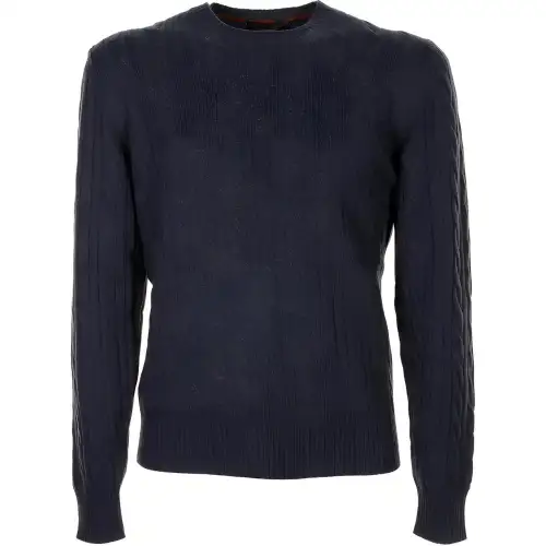 Loro Piana Sweaters Men's Marine Blue Crew Neck Moderate Other