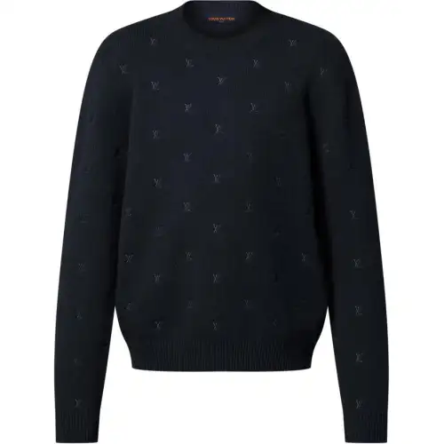 Lv 1AGHU7 Embroidered Signature Merino Crewneck