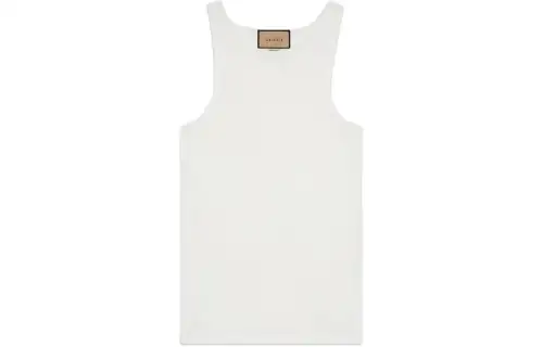 GUCCI Tank Tops Men's White Crew Neck Moderate Other