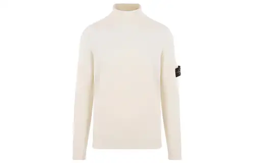 STONE ISLAND Knitwear Men's White Turtleneck Moderate