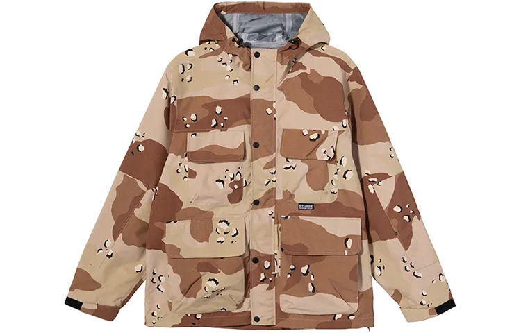 Stussy Jackets Men's Camouflage Hooded Moderate Other