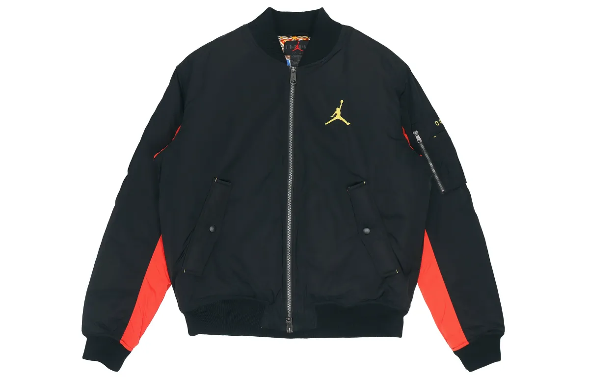 Jordan Jackets Men's Black Baseball Collar Thickened Pilot