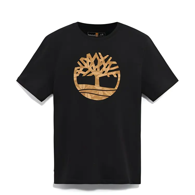 Timberland T Shirts Men's Black Crew Neck Straight Fit