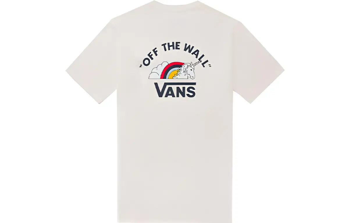 Vans T-Shirts Unisex White Crew Neck Moderate Straight Fit