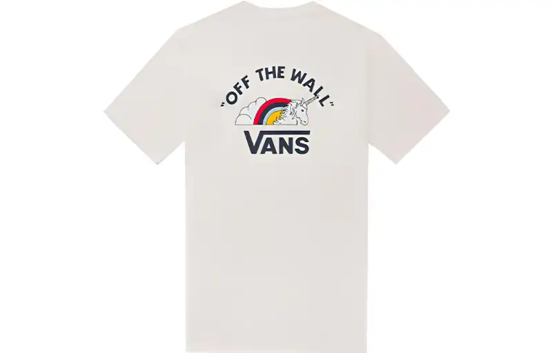 Vans T Shirts Unisex White Crew Neck Moderate Straight Fit