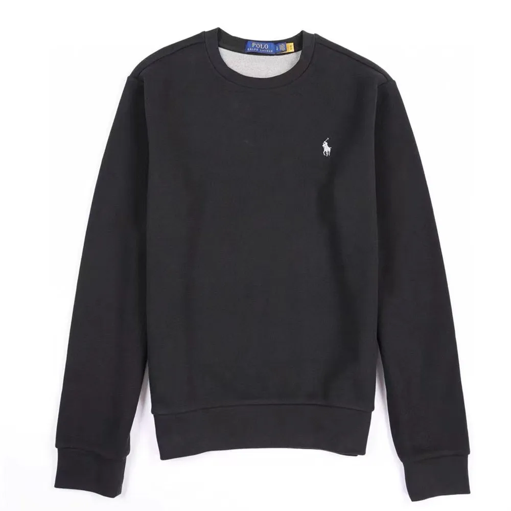Polo Ralph Lauren FW24 Pony Embroidery Solid Color Cotton Polyester Blend Fleece Lined Crew Neck Long Sleeved Pullover