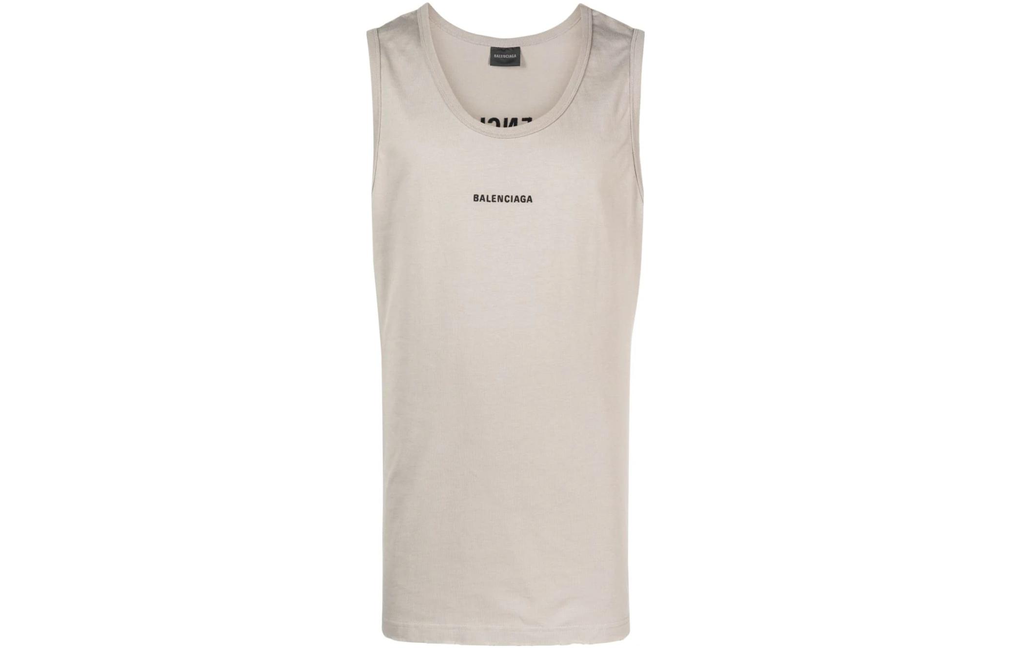 Мужская футболка Balenciaga Logo (светло-серая)