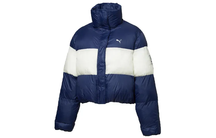 PUMA Jackets Women's Tweed Blue Stand Collar Moderate Other