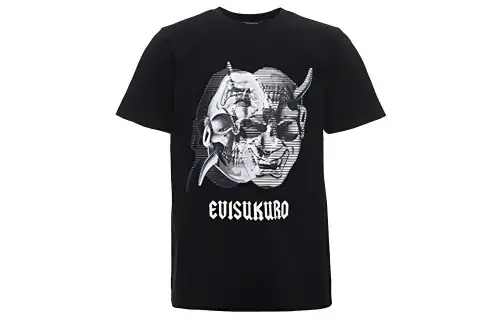 EVISU Straight Fit T Shirt Men's Black