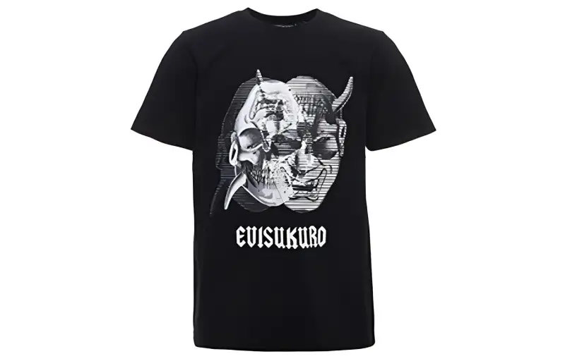 EVISU Straight Fit T Shirt Men's Black