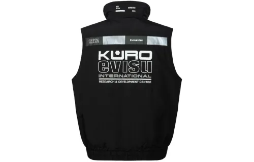 EVISU Tank Tops Men's Black Stand Collar Moderate Straight Fit