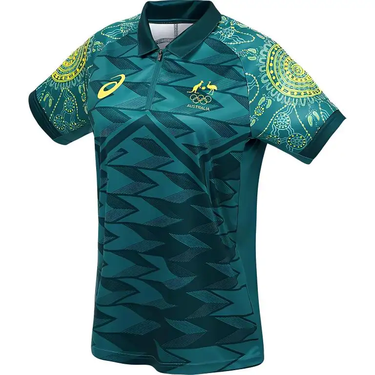 Asics Polo Shirt Unisex Golden Green