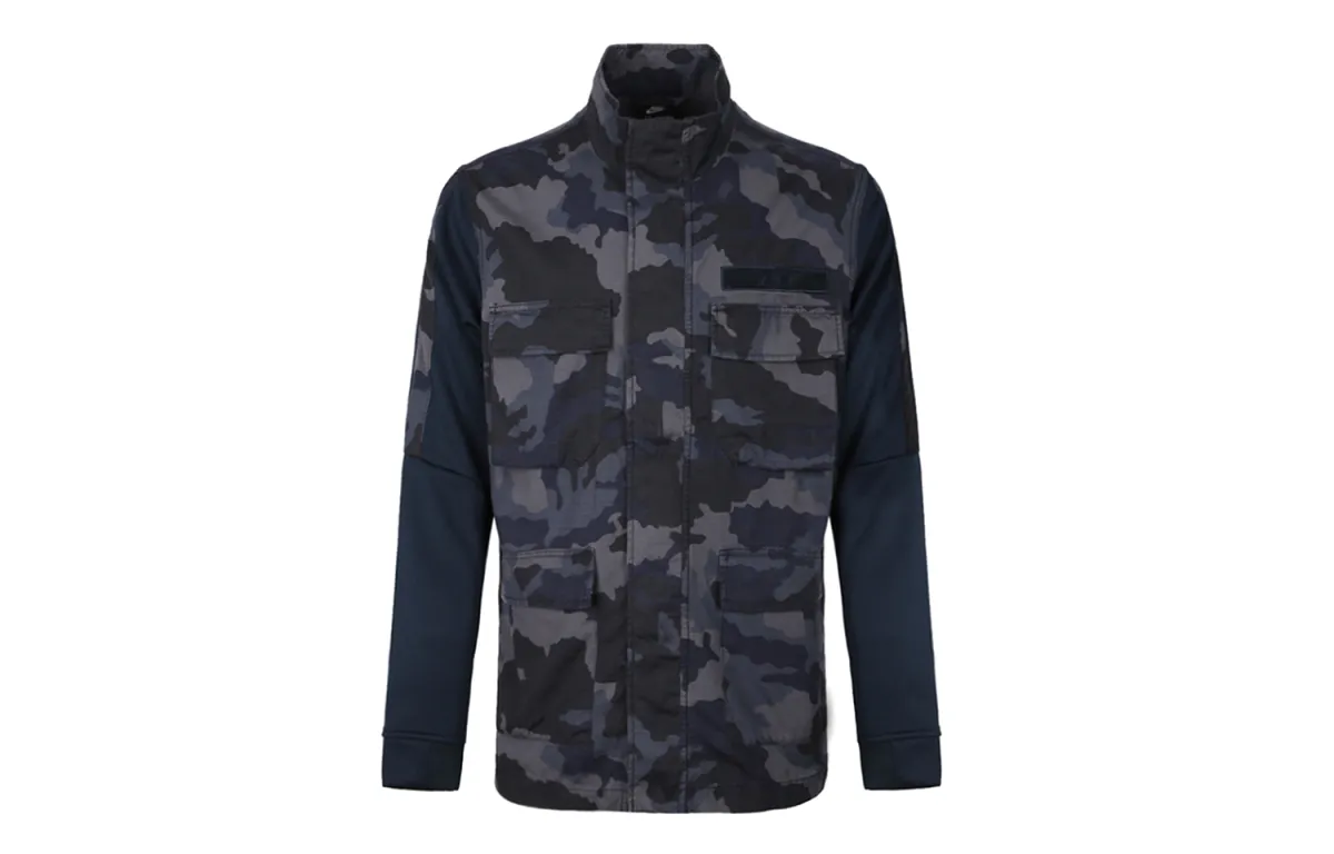 Nike Jackets Men's Camouflage Black Stand Collar Moderate Other