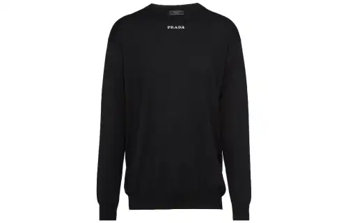 Prada intarsia-logo cashmere jumper