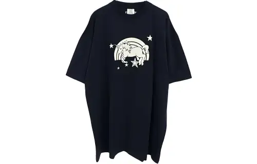Vetements T Shirts Men's Marine Blue Crew Neck Moderate Other