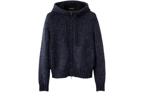 Loro Piana Koi Bomber Knitwear Men's Marine Blue