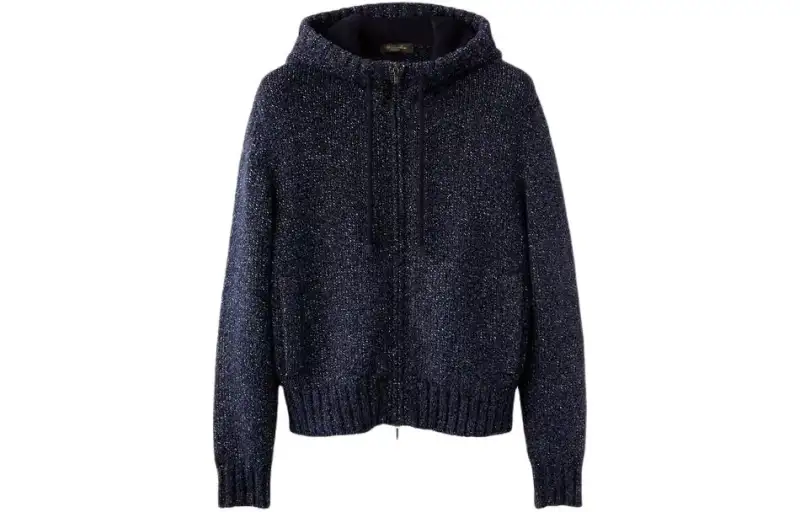 Loro Piana Koi Bomber Knitwear Men's Marine Blue