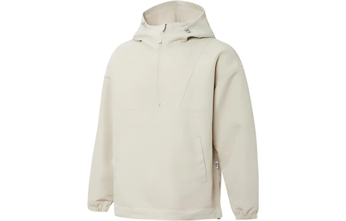PUMA Jackets Unisex Ecru Hooded (Non-detachable) Moderate Straight Fit
