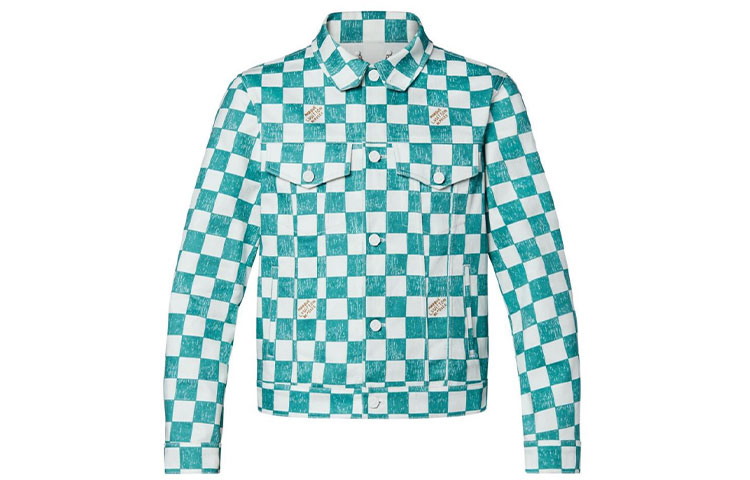 Мужская куртка Louis Vuitton из денима (зеленая)