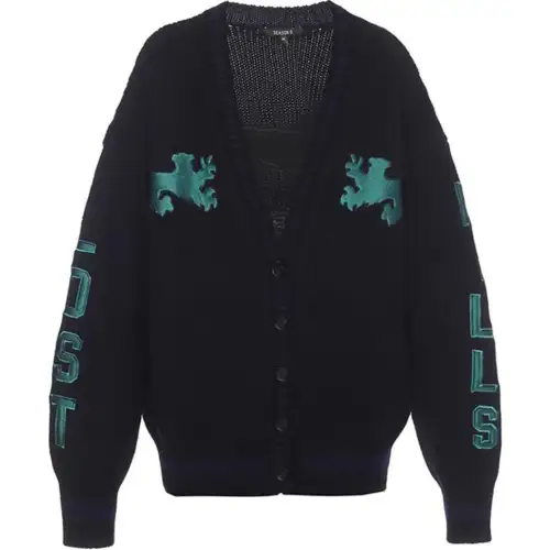 YEEZY Knitwear Unisex Black V Neck Moderate Cardigan