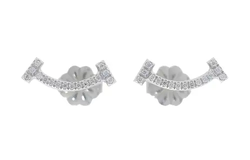 TIFFANY & CO. T Earrings Women's Silver