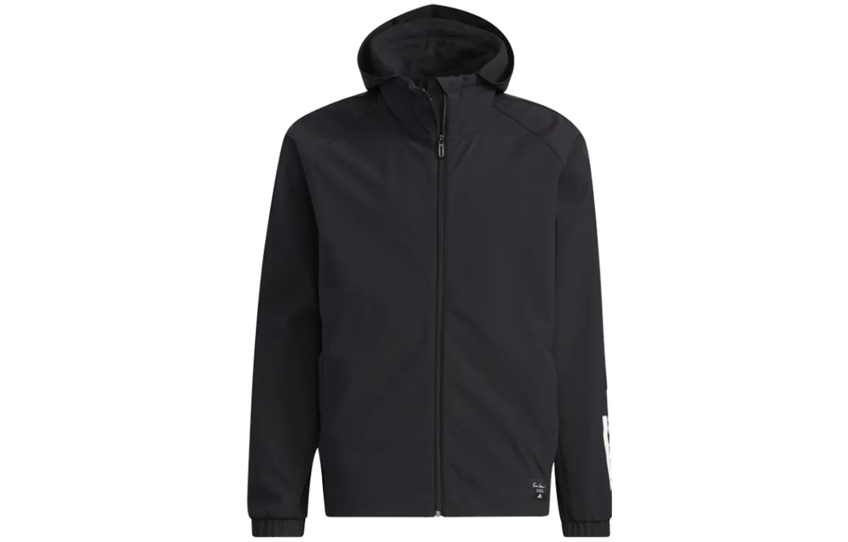 Adidas Jackets Men's Black Hooded (Non-detachable) Moderate Straight Fit