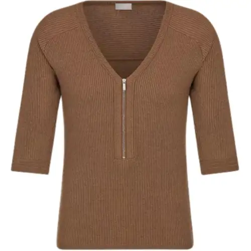 DIOR Knitwear Men's Brown V Neck Moderate Other