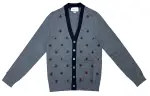 GUCCI Knitwear Men's Gray V Neck Moderate Cardigan