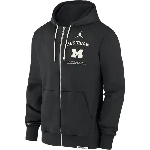 Nike Michigan Wolverines On Court Basketball Jordan Brand Dri FIT College Full Zip Hoodie