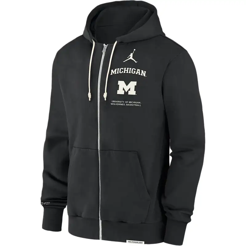 Nike Michigan Wolverines On Court Basketball Jordan Brand Dri FIT College Full Zip Hoodie