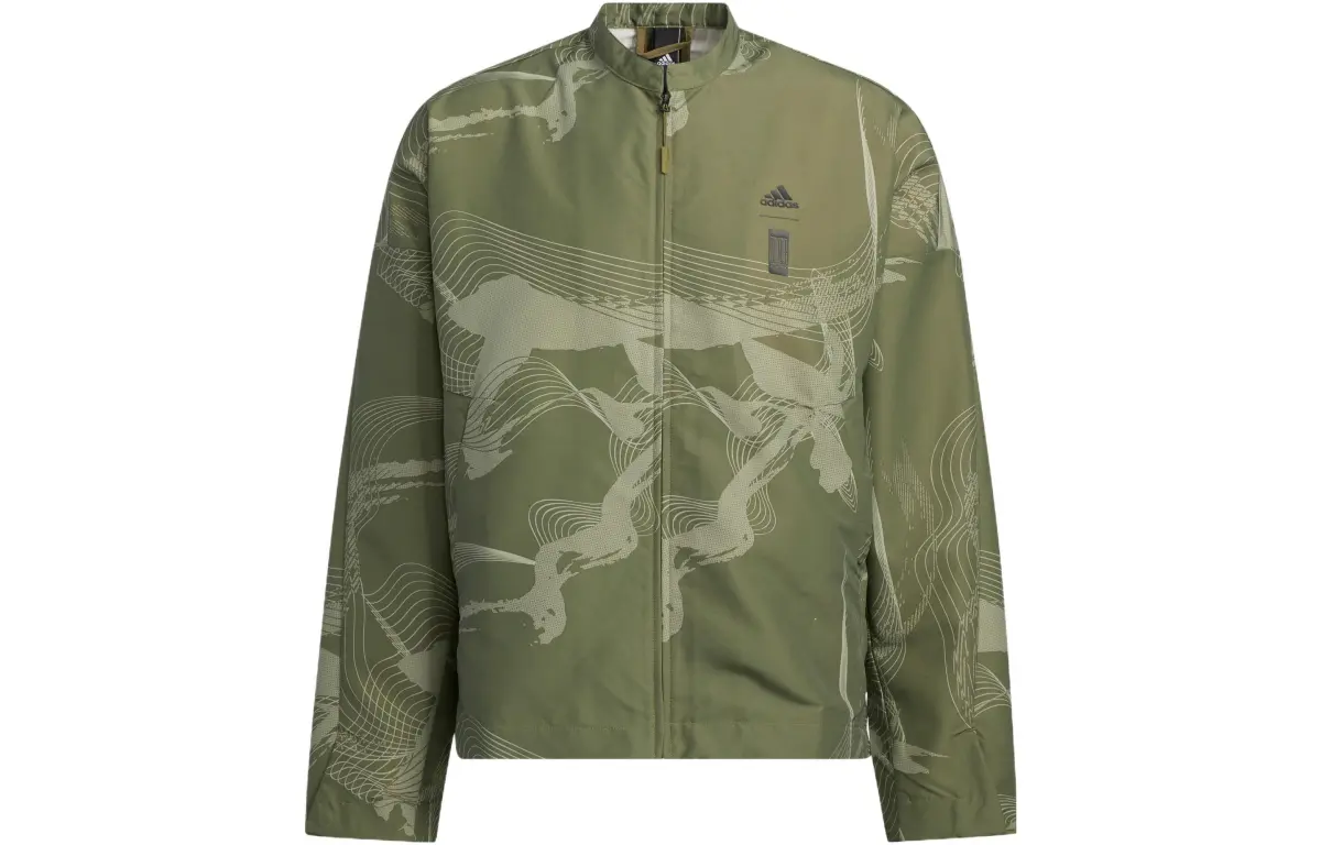 Adidas Jackets Men's Green Stand Collar Moderate Other