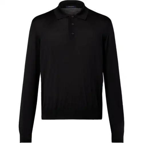 LOUIS VUITTON Silk And Cashmere Blend Long-Sleeved Polo Shirt