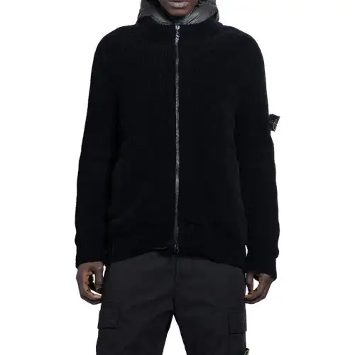 STONE ISLAND Hooded Zip-Up Cardigan