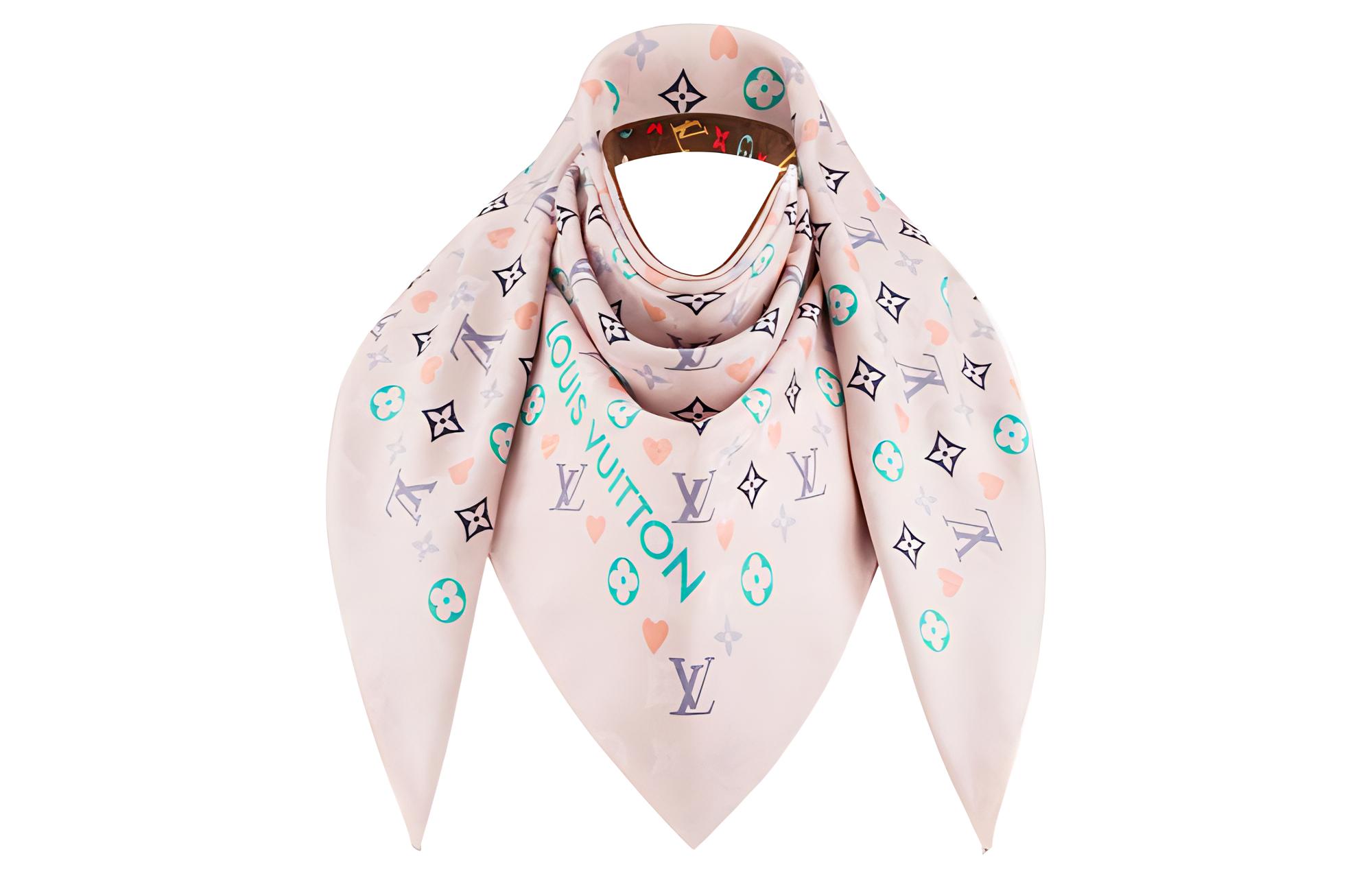 LOUIS VUITTON Game On Mulberry Silk Cashmere Shawls Women's