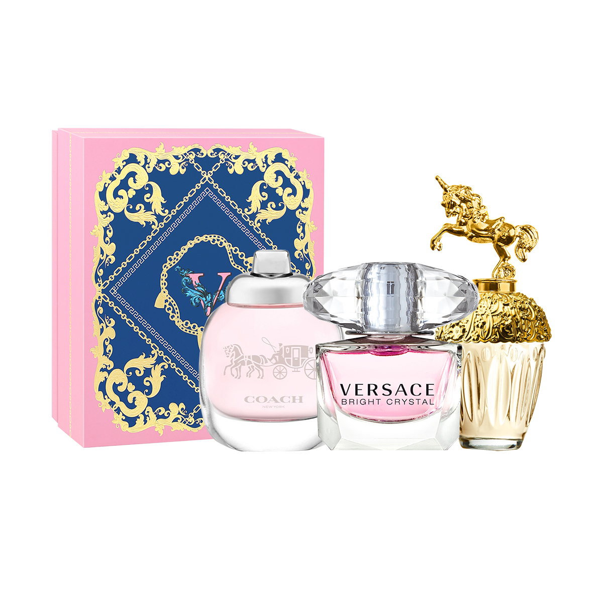 VERSACE Light Perfume Sample Set Three Piece Set Crystal Diamond Women's Perfume+New York Light Fragrance+Dream Horse