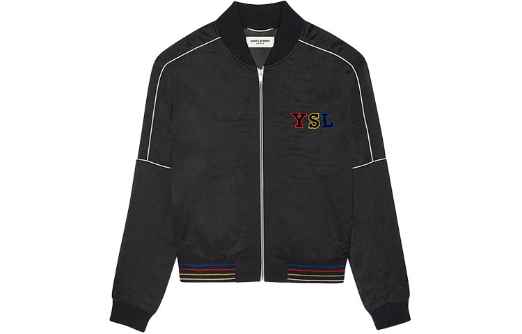 Мужская куртка SAINT LAURENT Satin Jacket (черная)