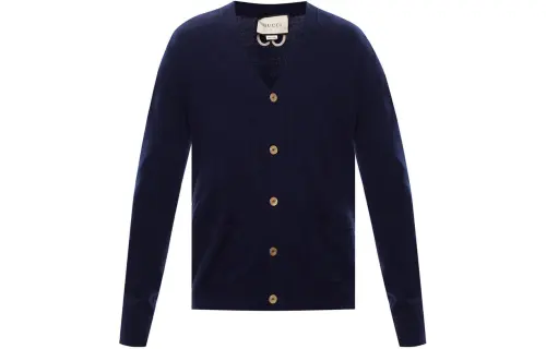 GUCCI Gg Embroidered Logo Cardigan