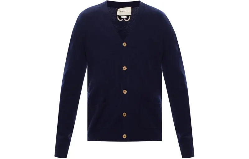 GUCCI Gg Embroidered Logo Cardigan