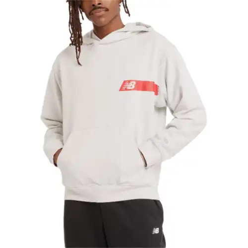 New Balance Athletics French Terry Player Hoodie Sweatshirt Men's Warm Gray