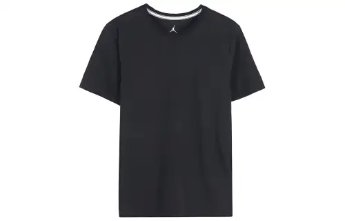 Jordan T Shirts Men's Black Crew Neck Moderate Straight Fit