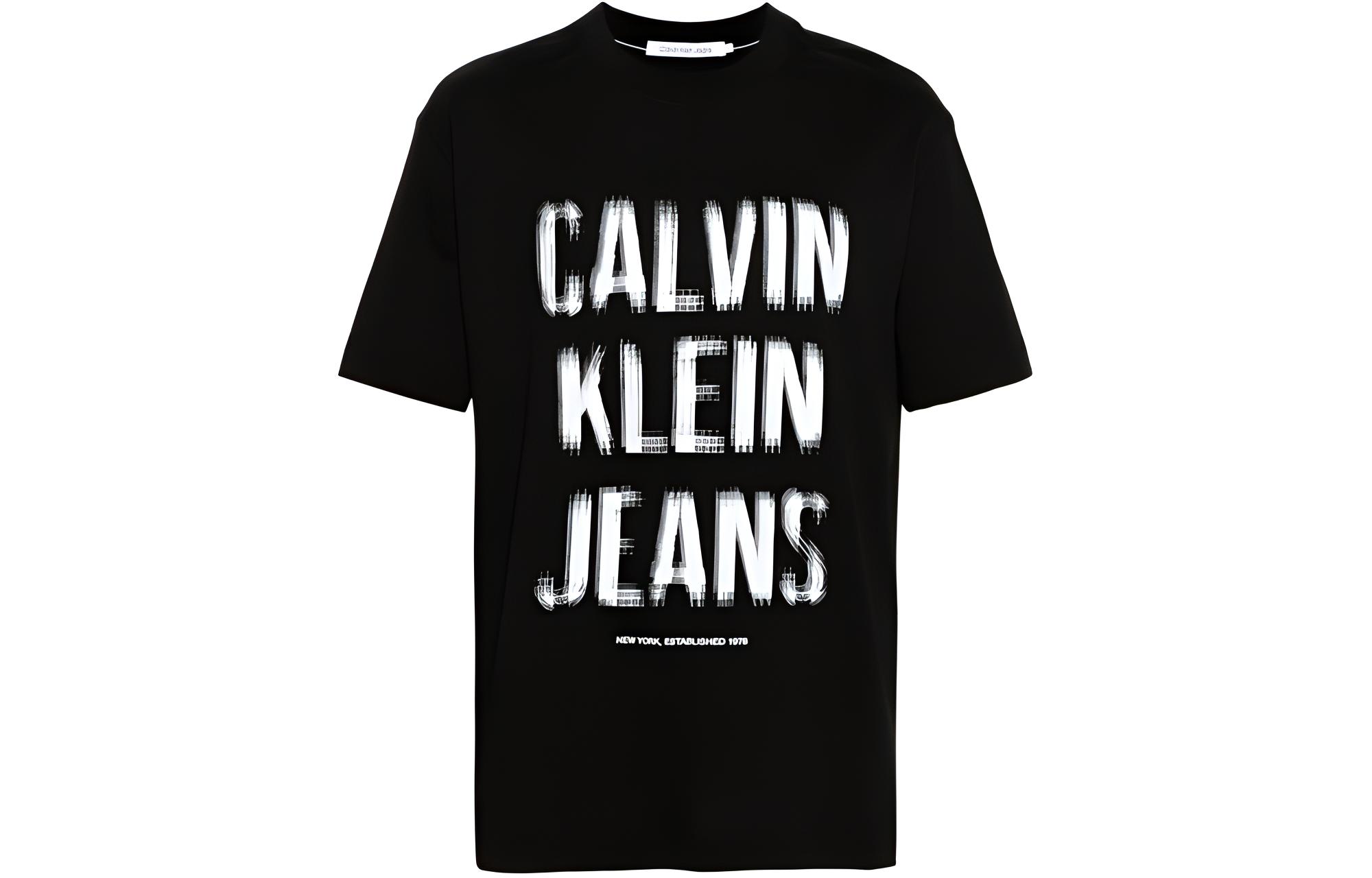 Мужская футболка CALVIN KLEIN Erkek Illusion Logo (черная)