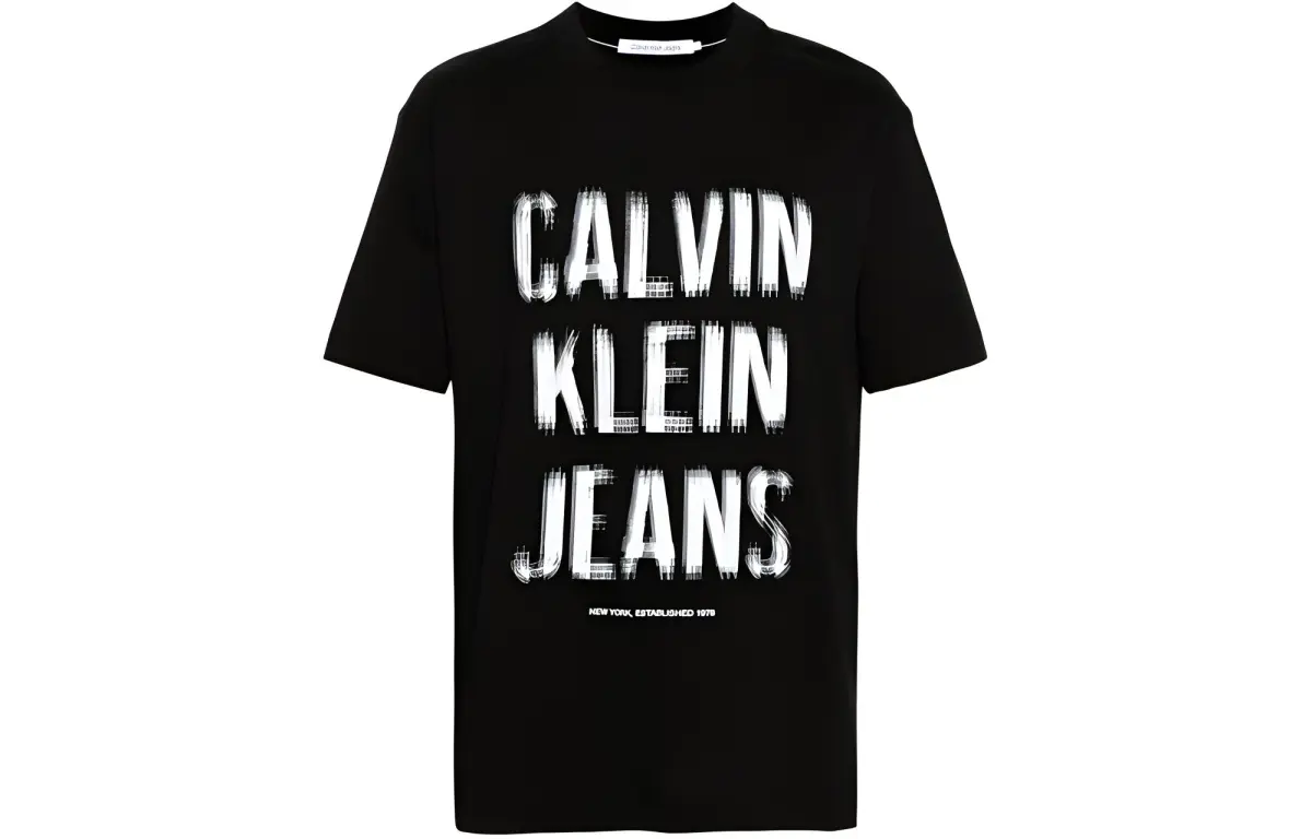 CALVIN KLEIN Erkek Illusion Logo T Shirt T Shirt Men's Black